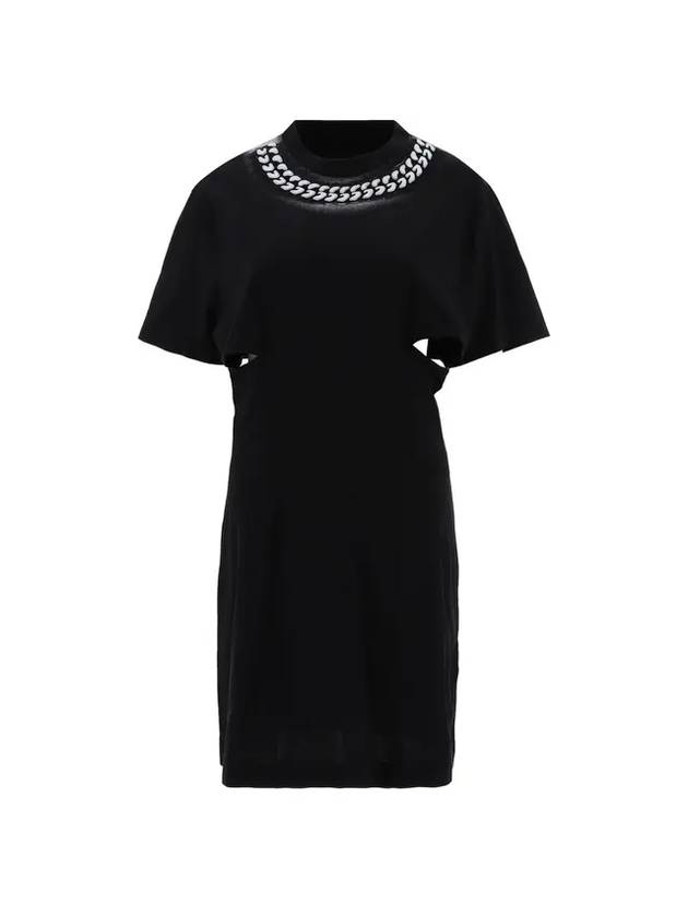 지방시 체인 프린트 반팔 숏드레스 블랙