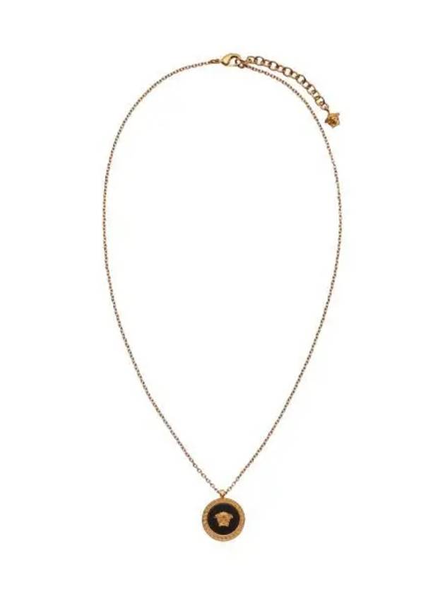 베르사체 에나멜 메두사 네클리스 블랙 골드 Versace Enamel Medusa Necklace Black Gold