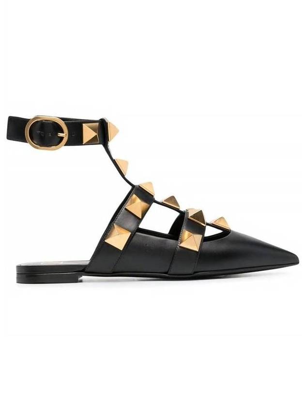 발렌티노 스터드 플랫 블랙