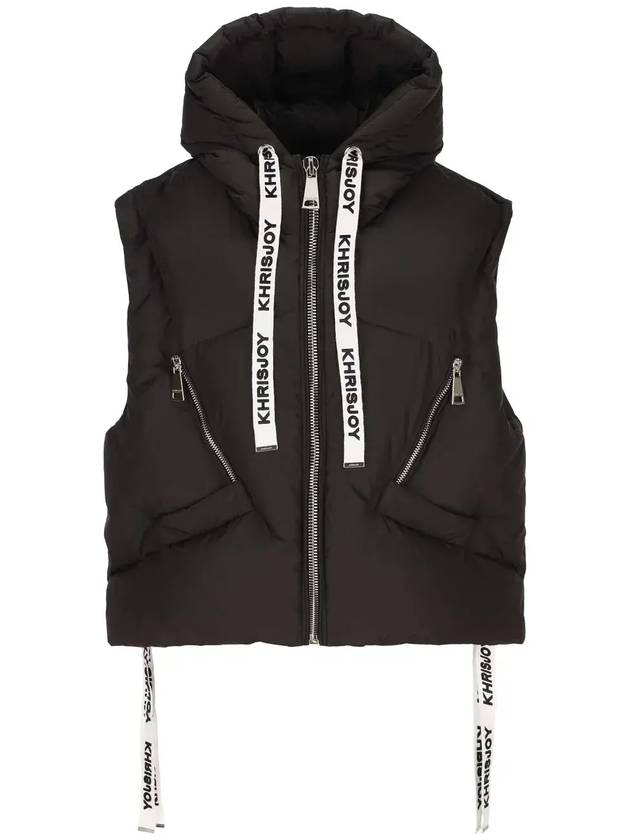 크리스조이 집업 민소매 드로스트링 질레 AFPW003NY2_BK01