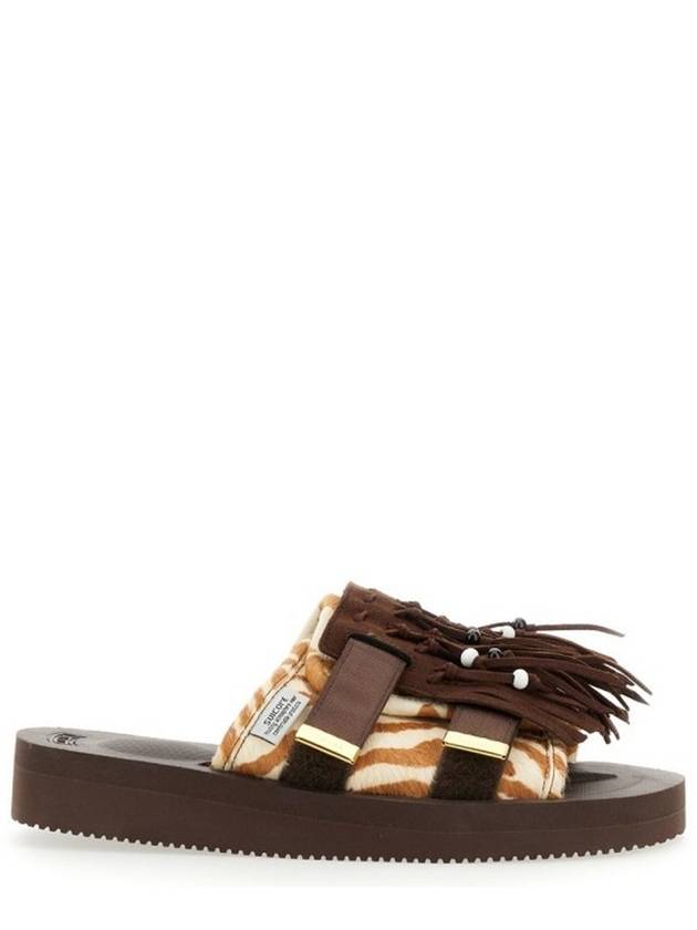 Suicoke 지브라 패턴 프린지 디테일 샌들