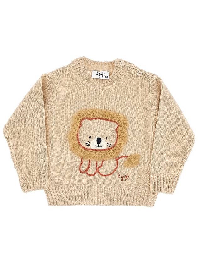 IL GUFO Lion embroidery wool sweater