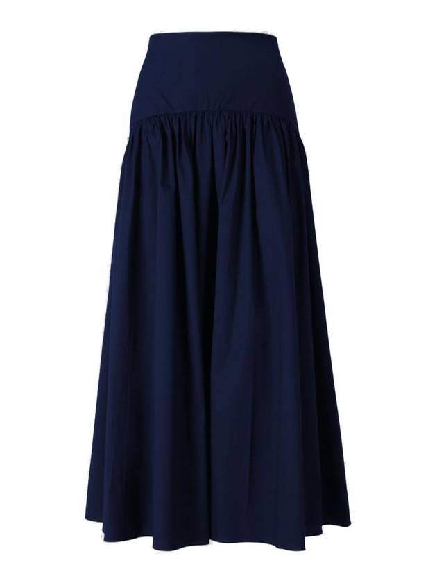 Staud 하이웨이스트 개더드 맥시 스커트