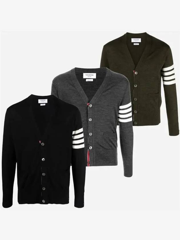 24FW 톰브라운 남성 4바 스트라이프 서스테이너블 울 가디건 MKC002A Y1014