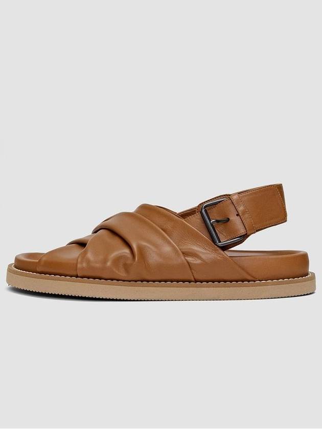 Leather Jazzy Strap Sandals - 37