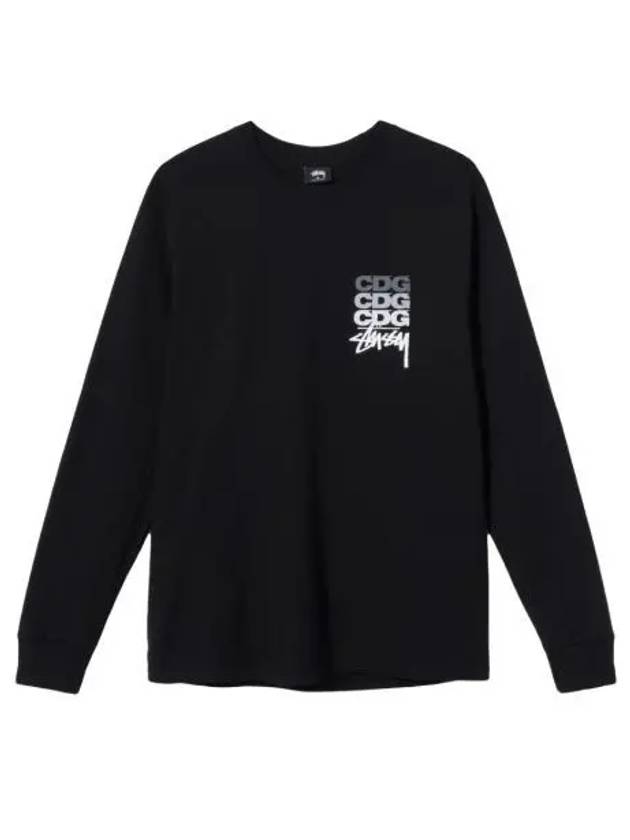 스투시 x CDG 닷 롱슬리브 티셔츠 블랙 Stussy x CDG Dot LS T Shirt Black
