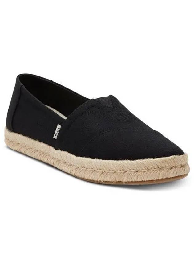 우먼 탐스 알파르가타 Rope 2.0 에스파드리유 슬립온 플랙슈즈 블랙 Recycled Cotton Slubby 우븐 8314660