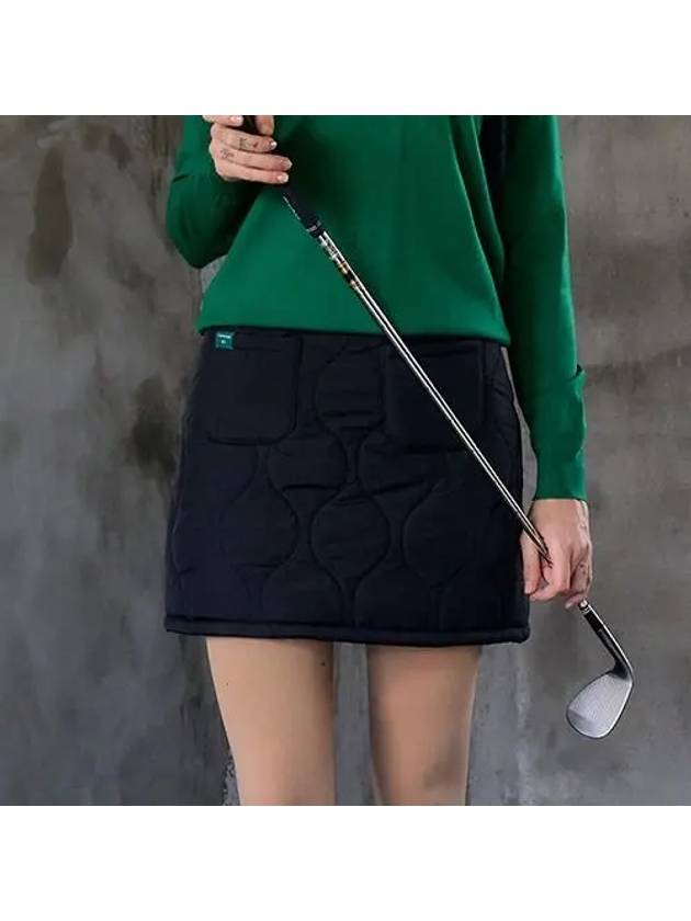 퀼팅 덤블 큐롯 블랙