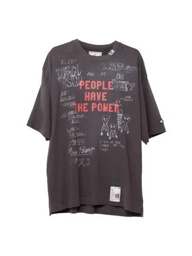 메종 미하라 야스히로 디스트레스 티셔츠 블랙 Maison Mihara Yasuhiro Distressed T shirt Black
