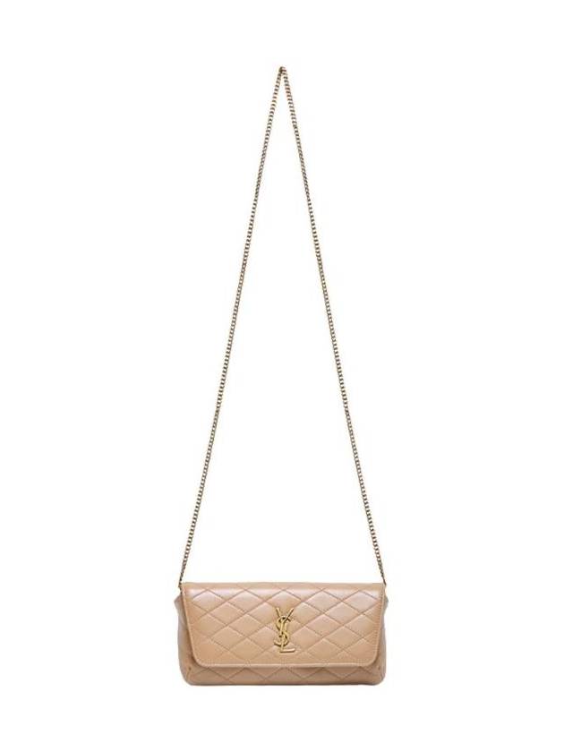 생로랑 퀼티드 램스킨 가비 체인 폰 홀더 다크 토피 754051 1EL07 2646