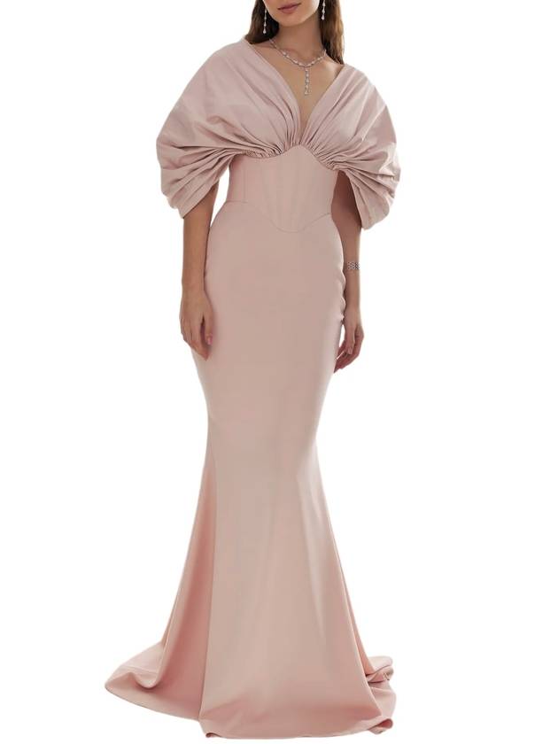 DINA CREPE AND TAFFETA GOWN