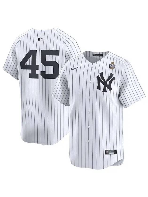 1109122 나이키 MLB 게릿 콜 뉴욕 양키스 2024 월드 시리즈 홈 플레이어 저지 화이트