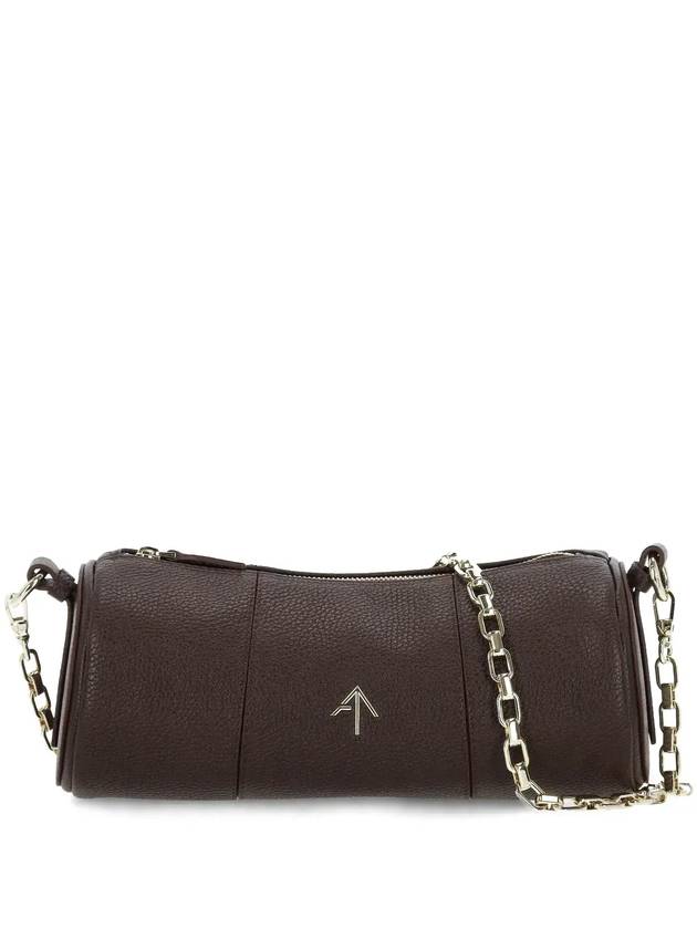 Manu Atelier 로고 플라크 실린더 숄더백 2024290_DEEPBROWN