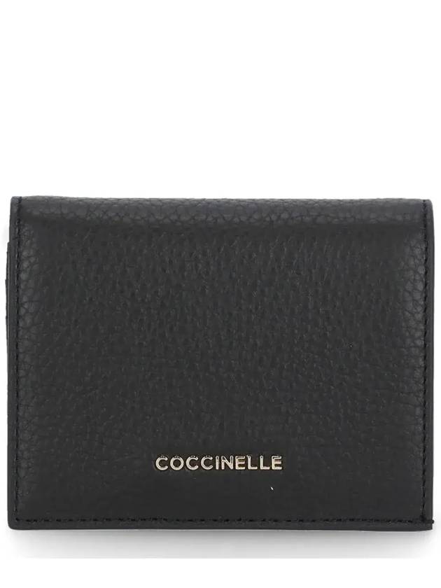 Coccinelle 로고 프린트 접이식 소프트 지갑 E2MW5172101_METALLICSOFT001