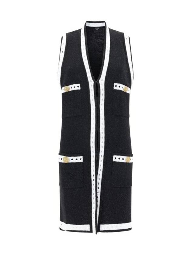 23FW 발망 스웨터 BF1KN045KE74 EHQ NOIR ARGENT BLANC