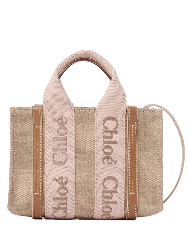 끌로에 우디 미니 토트 백 블루시 베이지