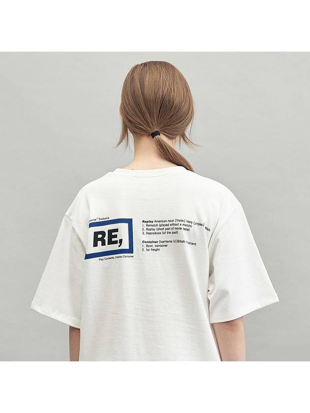 리플레이컨테이너 RE 렉탱글 반팔 티셔츠 화이트 블루