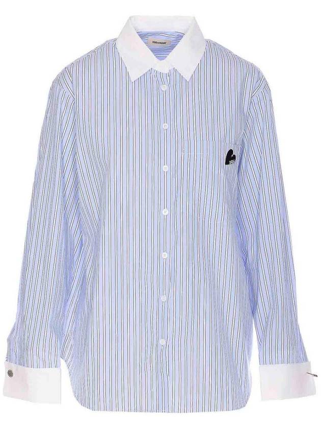 Zadig & Voltaire Light Blue Striped Shirt