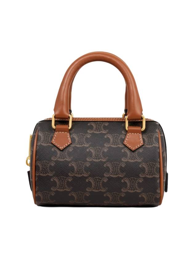 셀린느 보스턴 트리오페 캔버스 카프스킨 미니 백 탄