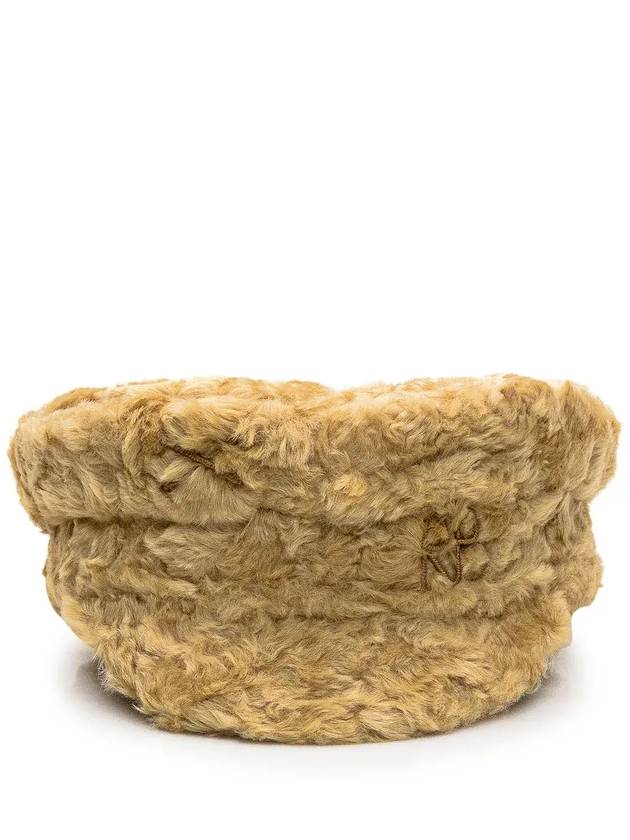 Ruslan Baginskiy 인조 모피 베이커 보이 모자 KPCPKARWRB_BEIGE