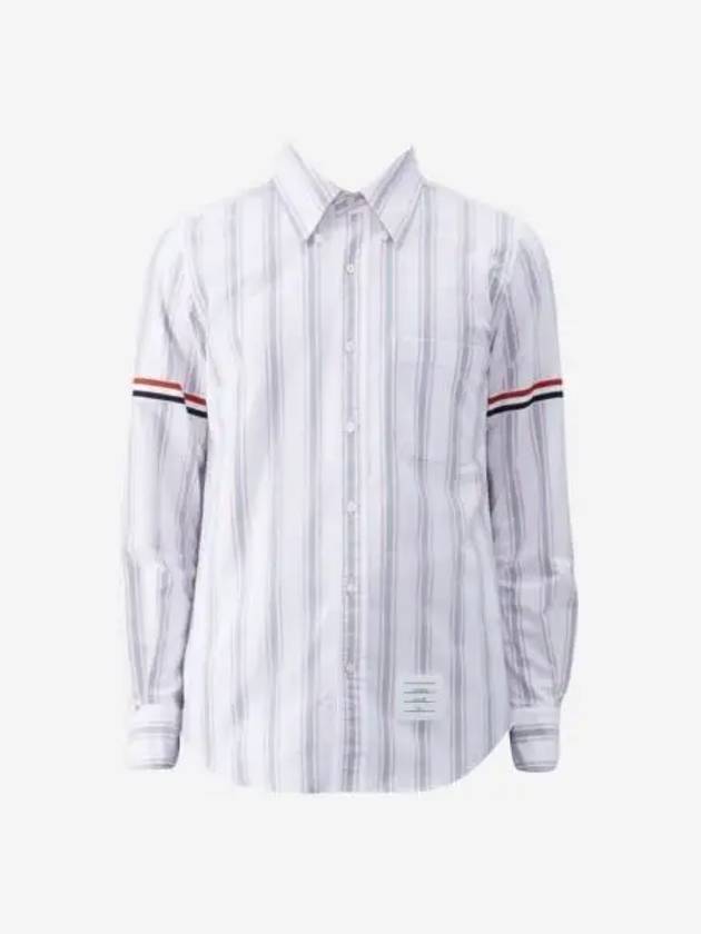 톰브라운 스트라이프 옥스포드 암밴드 스트레이트 핏 셔츠 화이트 Thom Browne Stripe Oxford Armband Straight Fit Shirt White