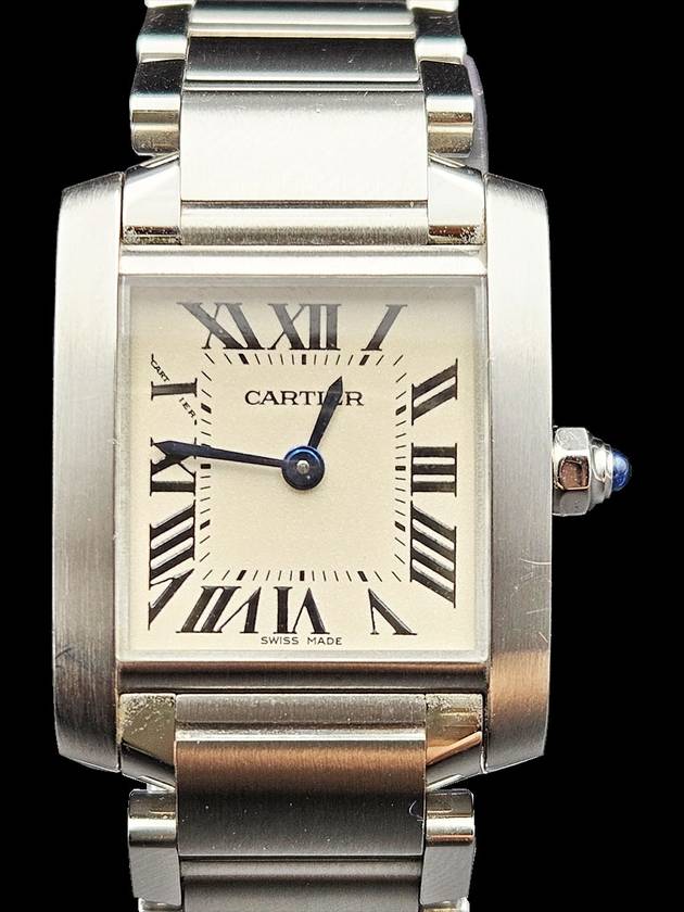 까르띠에 Cartier W51008Q3 탱크 프랑세즈 스몰 쿼츠 스틸 여성 시계