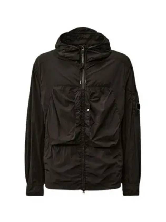 C.P. 컴퍼니 크롬 R 후드 오버셔츠 블랙 24FW C.P. Company Chrome R Hooded Overshirt Black 24FW
