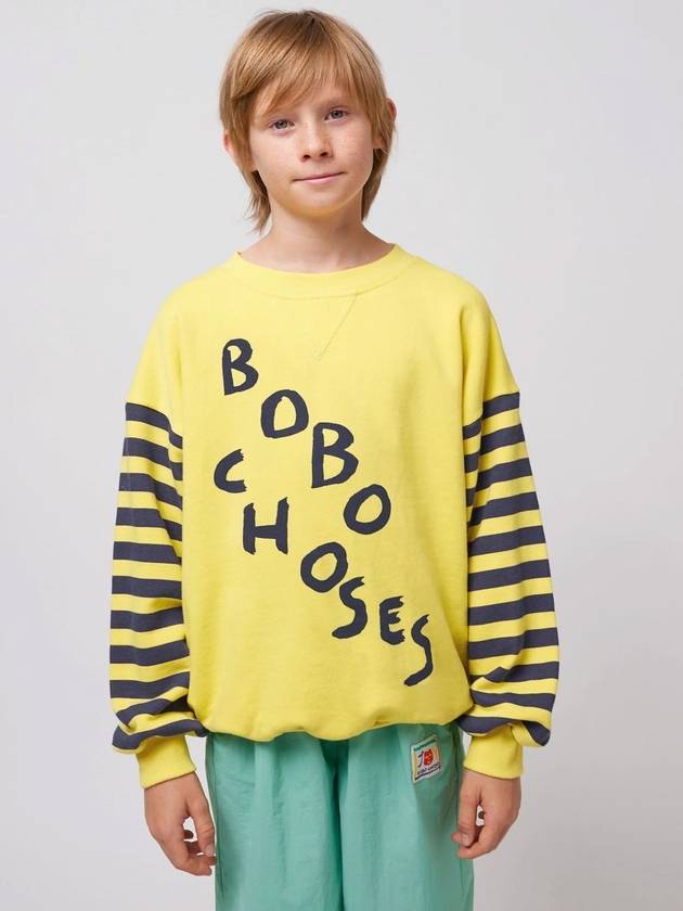 보보쇼즈 25SS 아동 맨투맨 Diagonal Bobo Choses sweatshirt B125AC039