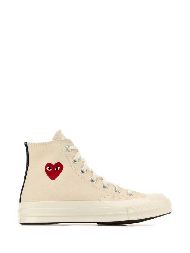 COMME DES GARCONS PLAY Ivory canvas Comme Des GarA ons X Converse sneakers AZK129001 WHITE