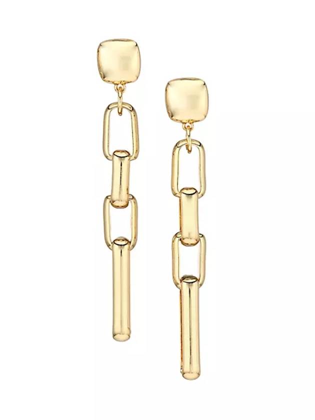 18K 금도금 직사각형 링크 드롭 이어링 18K Goldplated Rectangular Link Drop Earrings
