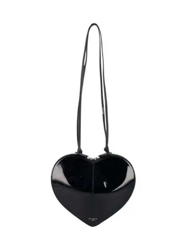 알라이아 페이턴트 레더 쾨르백 블랙 Alaia Patent Leather Coeur Bag Black