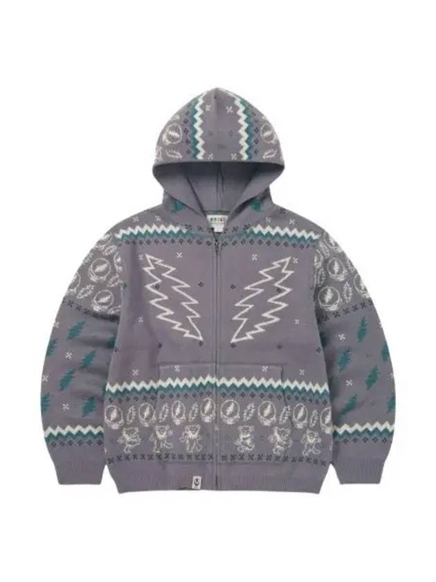 디스이즈네버댓 x 그레이트풀 데드 아이코노그래피 니트 집 후드 라벤더 Thisisneverthat x Grateful Dead Iconography Knit Zip Hoodie Lavender