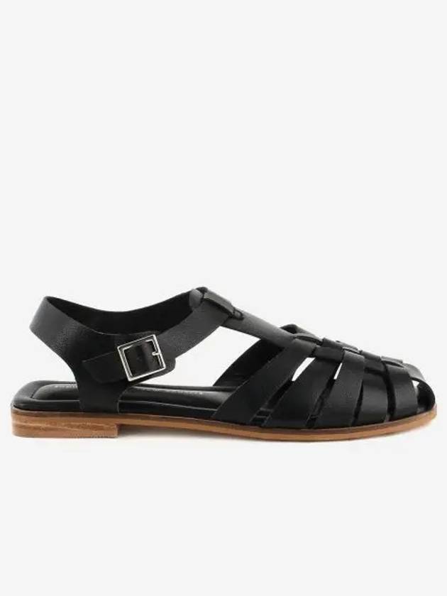 무드나잇 피셔맨 케이지 레더 샌들 블랙 Moodnight Fisherman Cage Leather Sandals Black