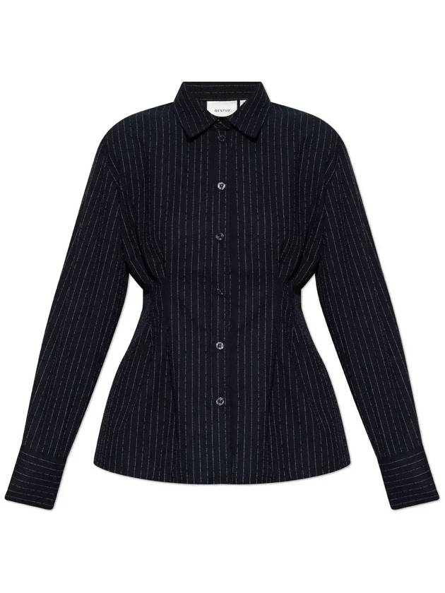 Gestuz 핀스트라이프 테일러드 버튼업 탑 109097390_DARKNAVYPINSTRIPE
