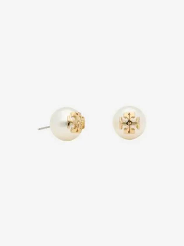 W 토리버치 크리스탈 펄 스터드 이어링 아이보리 토리 골드 W Tory Burch Crystal Pearl Stud Earring Ivory Tory Gold