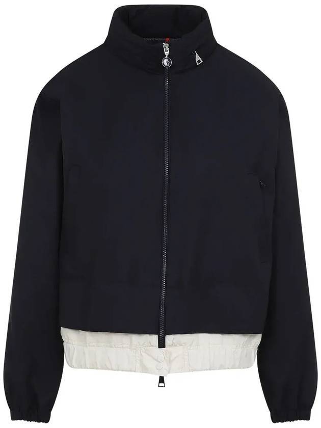 몽클레르 얀제 탈부착 후드 트윌 다운 집업 자켓 내이비