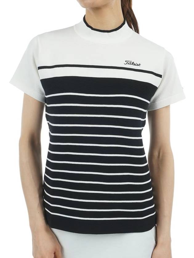 타이틀리스트 여성용 스트라이프 반목 티셔츠 니트 2025년 여성골프웨어 TMPWK531J