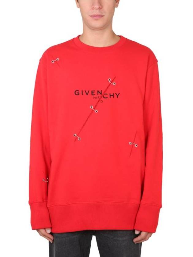 21FW 지방시 후드 티셔츠 BMJ0CR3Y6V 600 RED