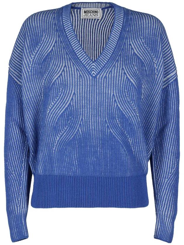 Moschino 투톤 니트 점퍼 A09228207093_1280BLU