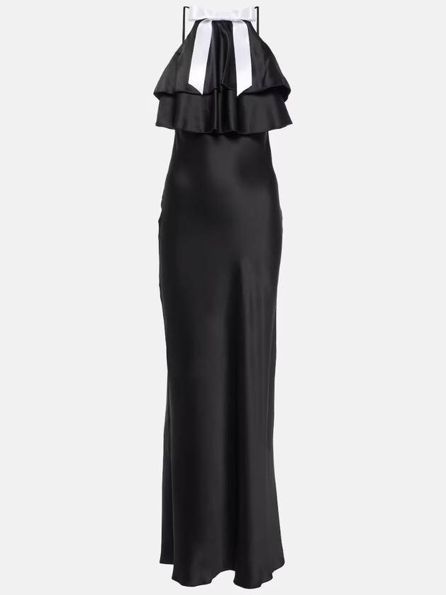 NB04 로다테 여성 원피스 Bow detail halterneck silk satin gown P00914499