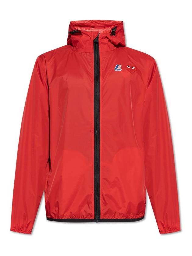 Comme des Garcons Play X K-Way 로고 프린트 후드 재킷