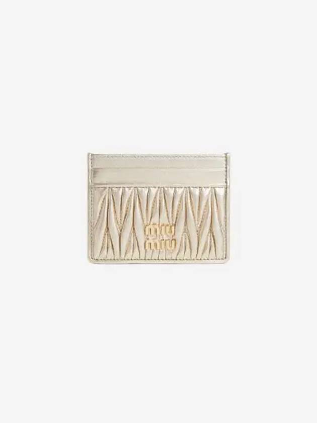 미우 미우 마테라쎄 나파 가죽 카드 홀더 파이라이트 Miu Miu Matelasse Nappa Leather Card Holder Pyrite