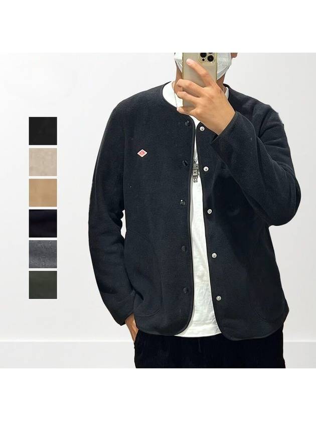 단톤 플리스 후리스 카라리스 남녀공용 가디건 자켓 노카라 카디건 6색상 일본 정규품