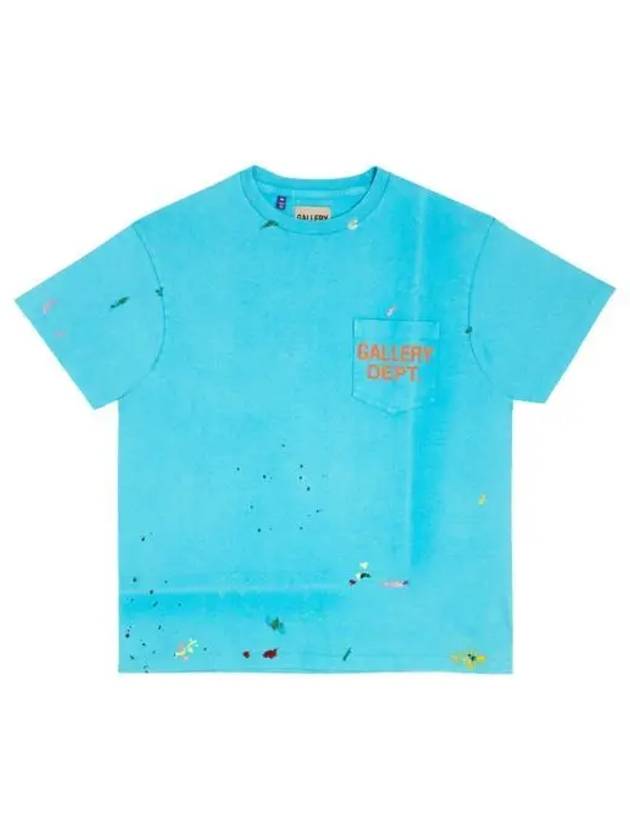 갤러리 디파트먼트 빈티지 로고 페인티드 티셔츠 터콰이즈 Gallery Dept. Vintage Logo Painted T Shirt Turquoise