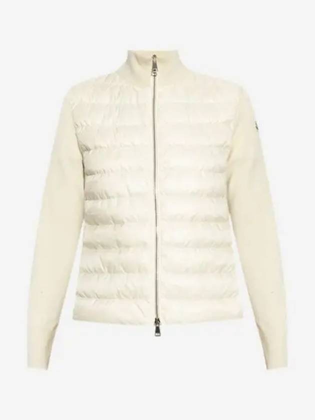 W 몽클레르 패딩 울 가디건 화이트 24FW W Moncler Padded Wool Cardigan White 24FW