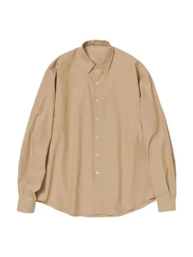오라리 워시드 핀스 트윌 빅 셔츠 라이트 브라운 Auralee Washed Finx Twill Big Shirt Light Brown