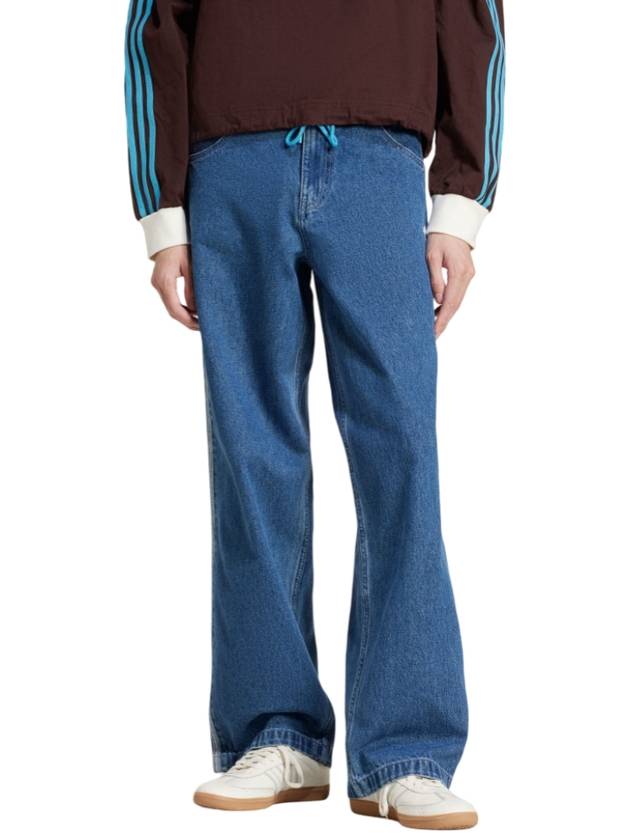아디다스 아디컬러 데님 파이어버드 조거 진 미디엄 블루