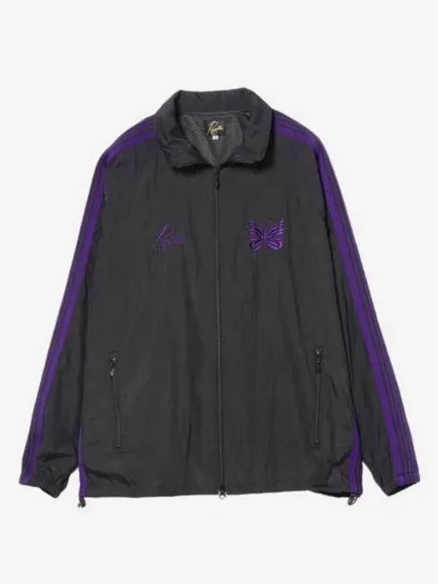 니들스 x 빔즈 나일론 트랙 자켓 블랙 퍼플 Needles x Beams Nylon Track Jacket Black Purple