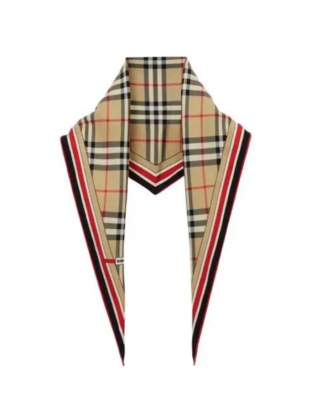 버버리 몽타주 프린트 실크 다이아몬드 쉐입 스카프 아카이브 베이지 Burberry Montage Print Silk Diamond Shaped Scarf Archive Beige