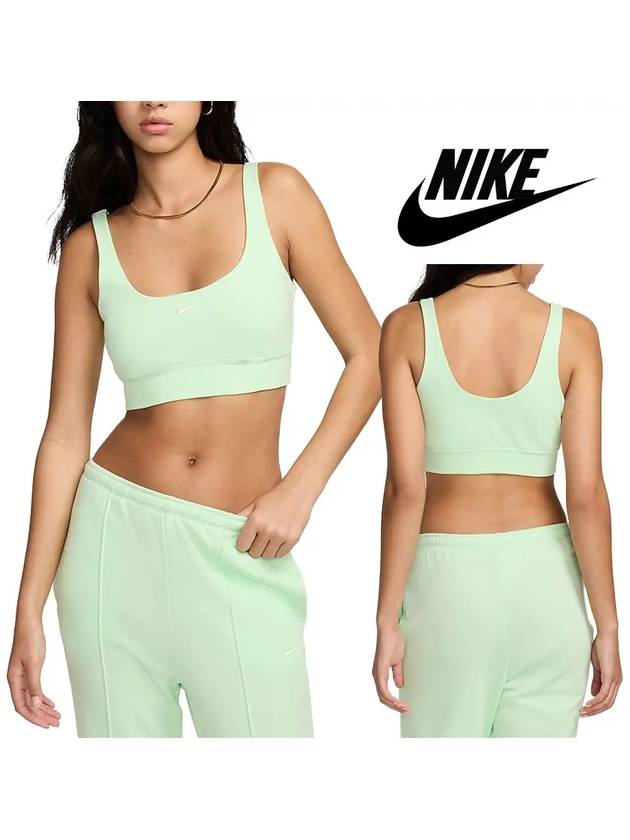 나이키 나시 여성 테리 크롭 탱크 탑 티셔츠 라임